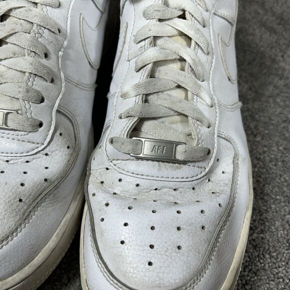 Nike Air Force 1 315121-115 Mens Size 10.5 White Leather High Top Athletic Shoes